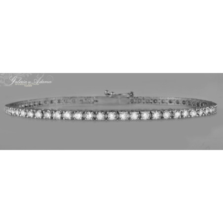 Bransoletka “ tenisowa” z białego złota-18 k (~9,86 g) wysadzana brylantami- 2,75 karata !!