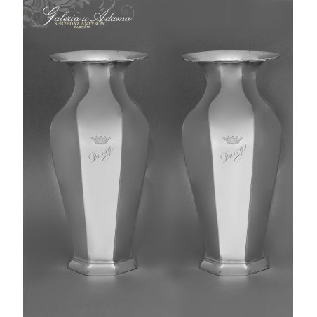 ART-DECO - KOMPLET 2 FLAKONÓW ZE SREBRA-925 (~487 g)-ELEGANCKI !