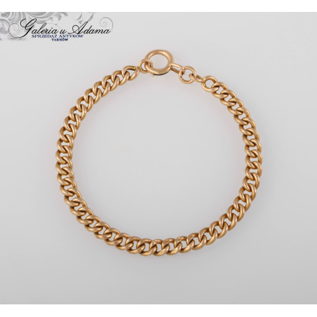 Pocz XX w-BRANSOLETKA ZŁOTA-18 K (~8,89 g)-NAJSTARSZY I NAJMOCNIEJSZY SPLOT JUBILERSKI !