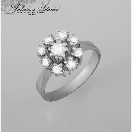 Pierścionek z białego złota-14 k (~5,64 g) wysadzany brylantami- 0,80 karata !