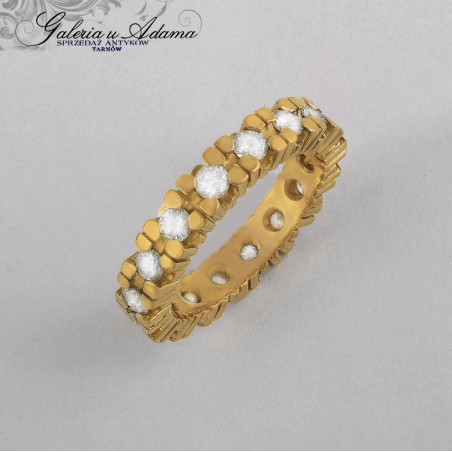 Obrączka złota-18 k (~6,97 g)  wysadzana brylantami- 1,50 karata !