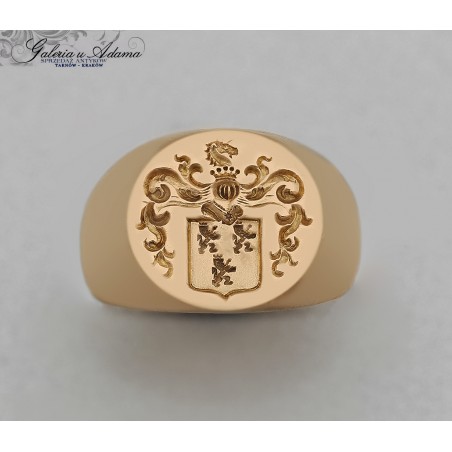 Herbowy  sygnet złoty-18 k (~11,90 g)-Kolekcjonerski eksponat !