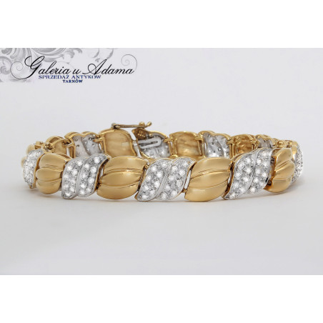 Bransoletka złota-18 k (~30,34 g)  wysadzana brylantami- 2,00 karaty !