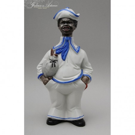 XIX/XX w-PORCELANA "DRESDEN"-KARAFKA NA WINO W FORMIE FIGURKI "MARYNARZA".